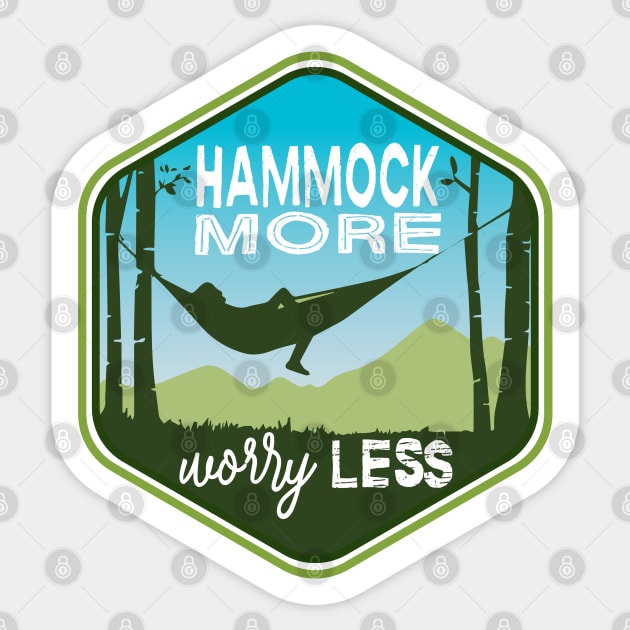 HAMMOCK MORE, WORRY LESS (Large) Sticker by Jitterfly